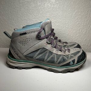 Vasque Womens 8 Monolith Hiking Boots Gray Leather Outdoor Shoes Ankle Lace Up